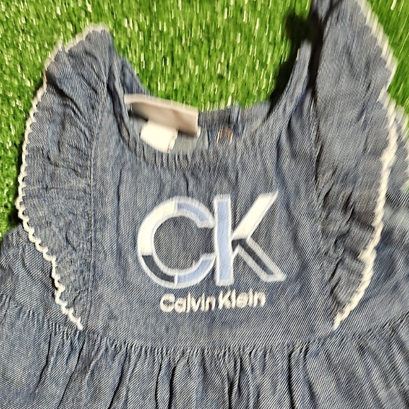 Calvin Klein Blue Baby Dress with Ruffles - Picture 4 of 5